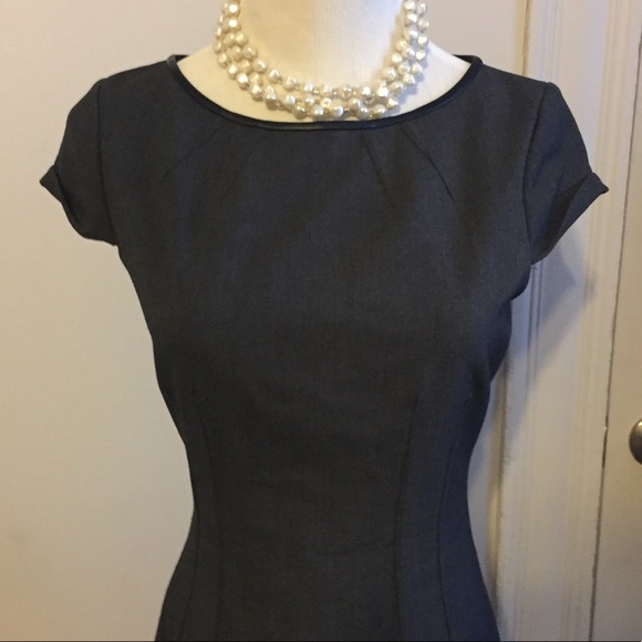 EUC Tahari Dark Gray Work Cocktail Dress - Picture 1 of 6
